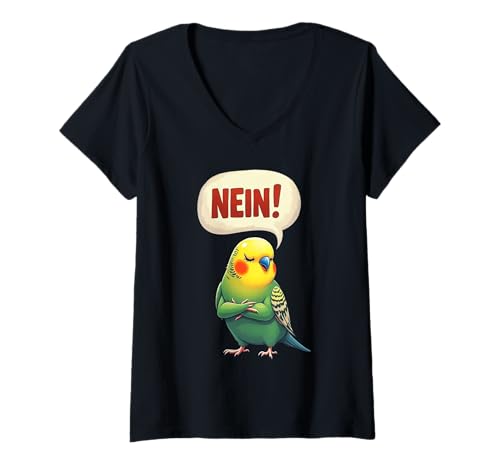 Damen Wellensittich Vogel Frauen Lustig Liebhaber Wellensittiche T-Shirt mit V-Ausschnitt Damen Wellensittich Vogel Frauen Lustig Liebhaber Wellensittiche T-Shirt mit V-Ausschnitt von Wellensittich Vogel Frauen Liebhaber Geschenk