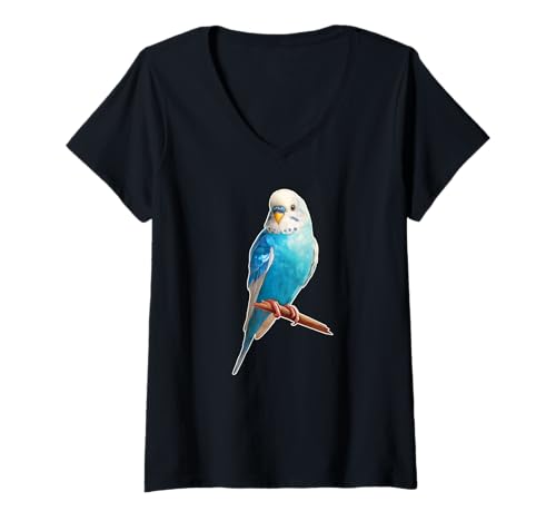 Damen Wellensittich Sittich Papagei Niedlicher Wellensittich T-Shirt mit V-Ausschnitt Damen Wellensittich Sittich Papagei Niedlicher Wellensittich T-Shirt mit V-Ausschnitt von Wellensittich Wellensittichbesitzer Vogel