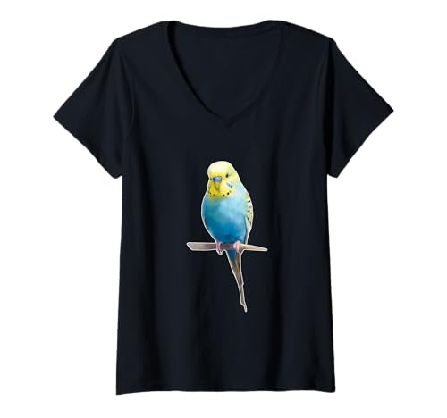 Damen Wellensittich Sittich Papagei Niedlicher Wellensittich T-Shirt mit V-Ausschnitt Damen Wellensittich Sittich Papagei Niedlicher Wellensittich T-Shirt mit V-Ausschnitt von Wellensittich Wellensittichbesitzer Vogel