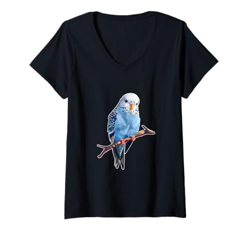 Damen Wellensittich Sittich Papagei Süßer Wellensittich T-Shirt mit V-Ausschnitt Damen Wellensittich Sittich Papagei Süßer Wellensittich T-Shirt mit V-Ausschnitt von Wellensittich Wellensittichbesitzer Vogel