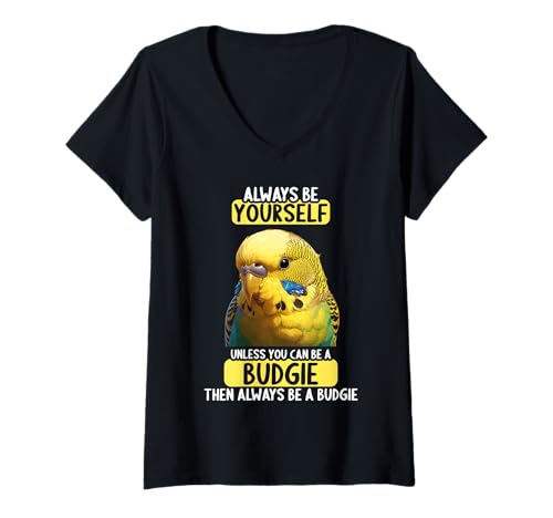 Damen Wellensittiche Wellensittich T-Shirt mit V-Ausschnitt Damen Wellensittiche Wellensittich T-Shirt mit V-Ausschnitt von Wellensittiche Wellensittich Tier Shop
