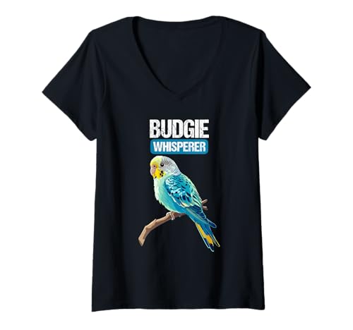 Damen Wellensittiche Wellensittich T-Shirt mit V-Ausschnitt Damen Wellensittiche Wellensittich T-Shirt mit V-Ausschnitt von Wellensittiche Wellensittich Tier Shop