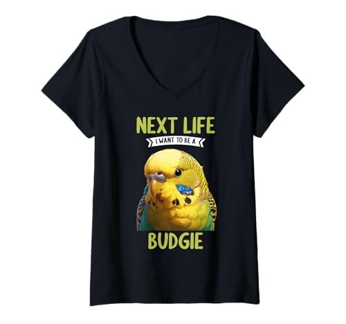 Damen Wellensittiche Wellensittich T-Shirt mit V-Ausschnitt von Wellensittiche Wellensittich Tier Shop