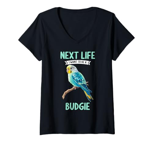 Damen Wellensittiche Wellensittich T-Shirt mit V-Ausschnitt Damen Wellensittiche Wellensittich T-Shirt mit V-Ausschnitt von Wellensittiche Wellensittich Tier Shop