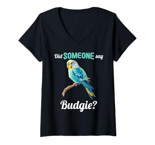 Damen Wellensittiche Wellensittich T-Shirt mit V-Ausschnitt Damen Wellensittiche Wellensittich T-Shirt mit V-Ausschnitt von Wellensittiche Wellensittich Tier Shop