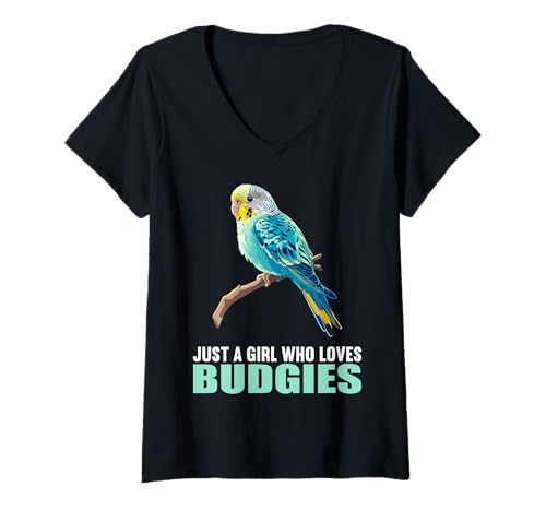 Damen Wellensittiche Wellensittich T-Shirt mit V-Ausschnitt Damen Wellensittiche Wellensittich T-Shirt mit V-Ausschnitt von Wellensittiche Wellensittich Tier Shop