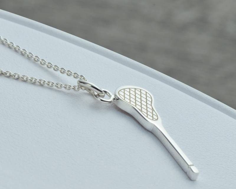 Lacrosse Halskette Sterling Silber - Team Geschenke Sport Spieler Mom Stick von WellesleyRowJewelry