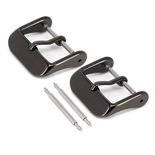 Uhrenarmbänder, Schnallenersatz, Wellfit Watch Band-Verschluss, Farbe und Größe, Vakuum-PVD-Finish, 2 Stück, 22 mm, Edelstahl von Wellfit