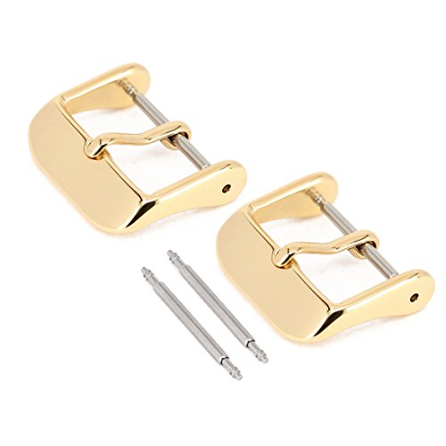 Ersatz-Uhrenarmbänder für Wellfit Watch, Farbe und Größe, Vakuum-PVD-Finish, 18 mm, goldfarben, 2 Stück, gold, 18 mm, Armband von Wellfit