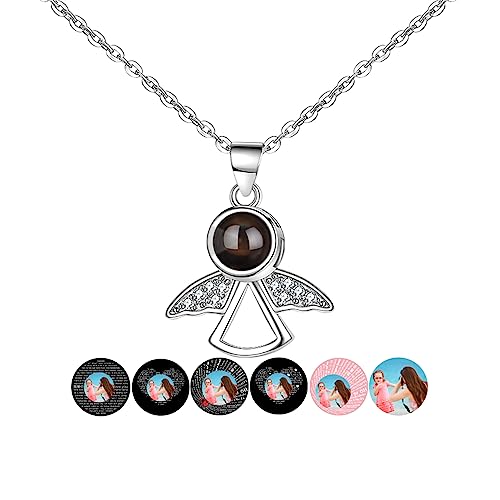 Personalisierte Projektions-Foto-Halskette mit Bild im Inneren, Engelsflügel-Halskette „Ich liebe dich in 100 Sprachen“, romantischer Erinnerungsschmuck, Erinnerungsanhänger für Frauen, Männer Personalisierte Projektions-Foto-Halskette mit Bild im Inneren, Engelsflügel-Halskette „Ich liebe dich in 100 Sprachen“, romantischer Erinnerungsschmuck, Erinnerungsanhänger für Frauen, Männer von Wellhoope