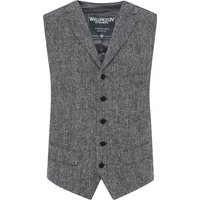 Wellington of Bilmore Einreihige Anzugweste Wales aus Harris Tweed mit Reverskragen in 58 von Wellington of Bilmore