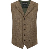 Wellington of Bilmore Weste aus Harris Tweed mit Reverskragen und Fischgrät-Muster von Wellington of Bilmore