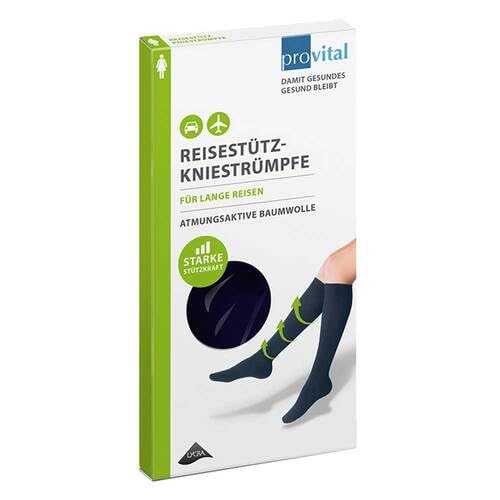 PROVITAL Reisekniestrümpfe Gr.35-38 marine Baumw. 2 St von Wellneuss GmbH & Co. KG