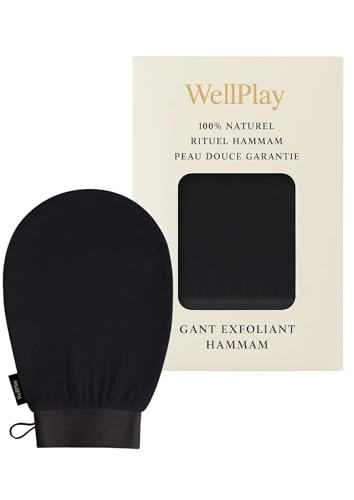 Hammam Peeling-Handschuh – WellPlay® – 100 % natürliche Viskose – Tiefenpeeling für Gesicht und Körper – weiche & glatte Haut – wiederverwendbar – Orientalisches Ritual – für Damen & Herren von Wellplay