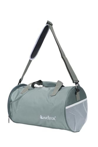 WELLROX Seesack, Turnbeutel, Turnbeutel Damen, Gym Duffle Bag für Frauen, Damen Turnbeutel, Workout-Tasche, Gym Tote Bag, Gym Bag mit Schuhfach Damen, Grau (Cool Grey), Duffle von Wellrox