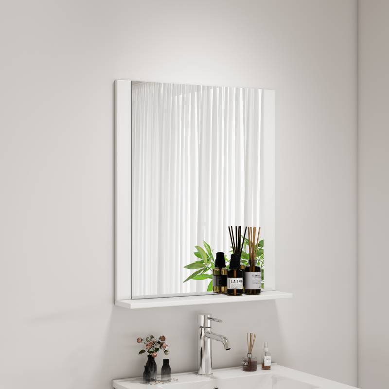 welltime Badspiegel "AMSTERDAM" in zwei Breiten 60cm, 80cm mit praktischer Ablagefläche von Welltime
