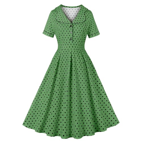 Wellwits Damen Blazer Blütenblatt Kragen Polka Punkte Arbeit Formelles Kleid Grün L von Wellwits