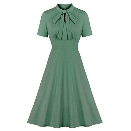 Wellwits Damen Schlüsselloch Fliege vorne 1940er Jahre Vintage Kragen Kleid, lichtgrün, 40-42 Wellwits Damen Schlüsselloch Fliege vorne 1940er Jahre Vintage Kragen Kleid, lichtgrün, 40-42 von Wellwits
