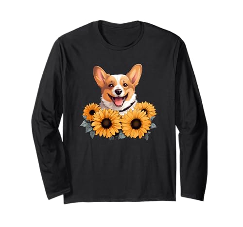 Süße Sonnenblume Corgi Hund Blumen für Frauen & Männer Langarmshirt Süße Sonnenblume Corgi Hund Blumen für Frauen & Männer Langarmshirt von Welsh Corgi Sunflower Botanical Tees