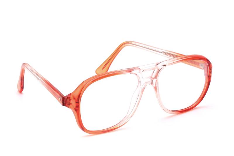 60Er Jahre Vintage Herren Brille Selecta Jeff Doppelsteg Acetat Brown Gradient Mit Rotbraun-Transparent Verlauf Größen 54-18 Und 56-18 von Weltderbrille