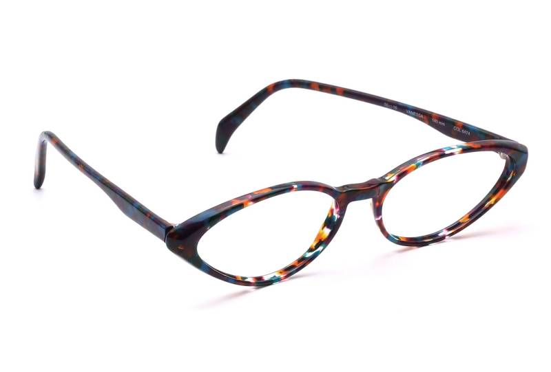 Brille Fassung Damen L'amy Acetat Bunt in 55 - 16 Mm Retro Stil Feminin Mode Farbig Design Oval 90Er Jahre Nos von Weltderbrille