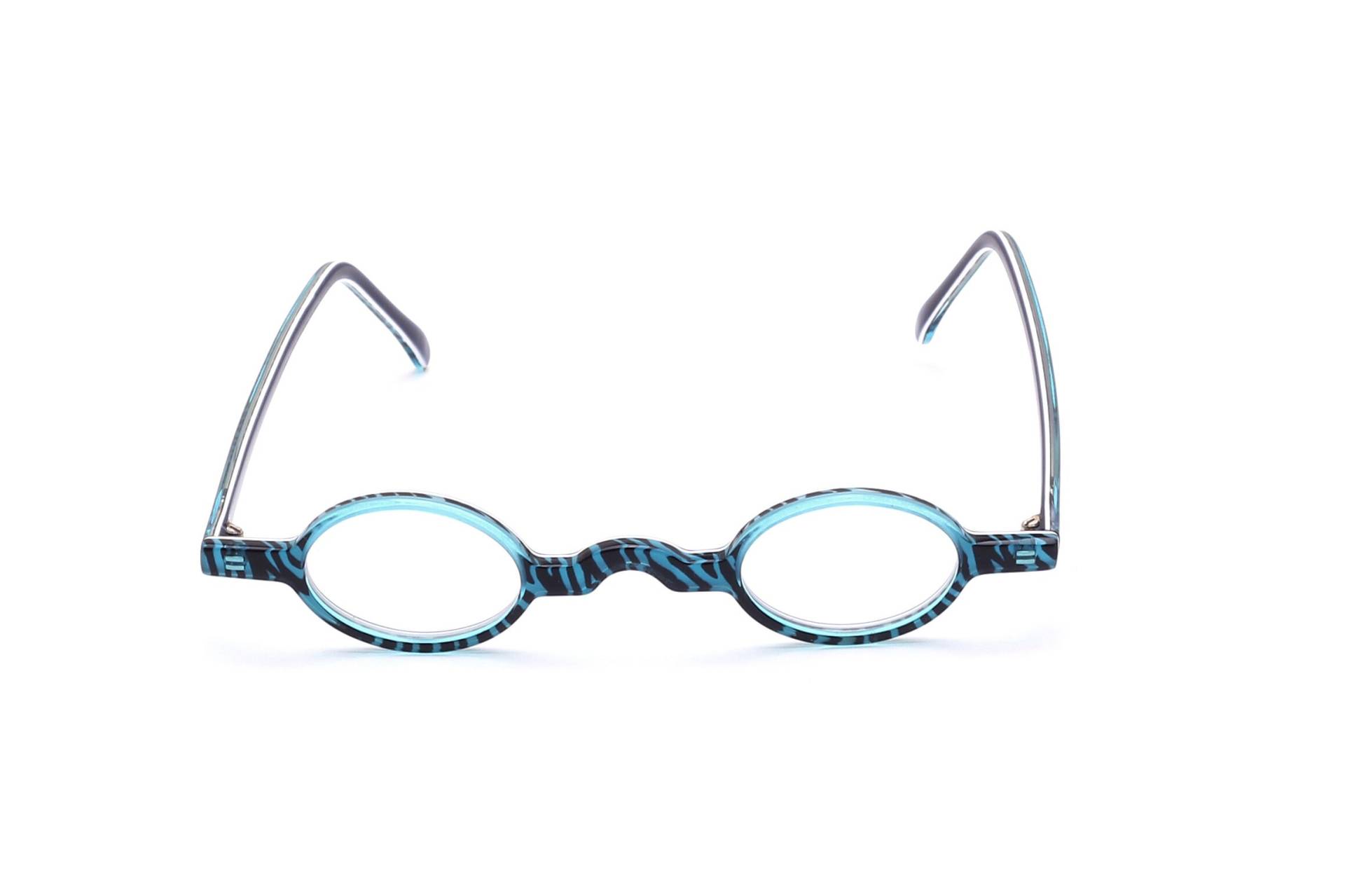 Kleine Ovale Brille Acetat Blau Zebra Muster Damen Herren 32 - 29 Mm Modern Klassiker Zeitlos Brillengestell Kleine Ovale Brille Acetat Blau Zebra Muster Damen Herren 32 - 29 Mm Modern Klassiker Zeitlos Brillengestell von Weltderbrille