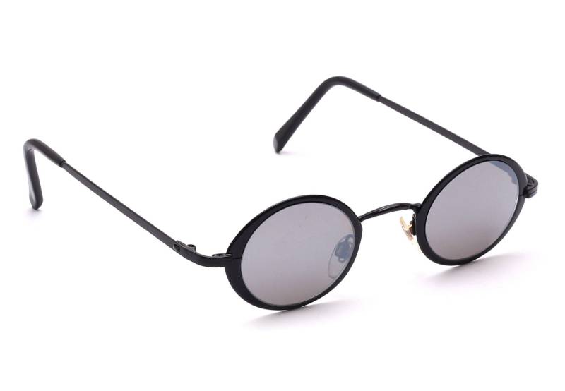 Oval Runde Sonnenbrille Schwarz Damen Herren Unisex Mode Stil Sommer Sonne Verspiegelte Gläser Hippie Boho Style Tropical 100% Uv-Schutz Nos von Weltderbrille