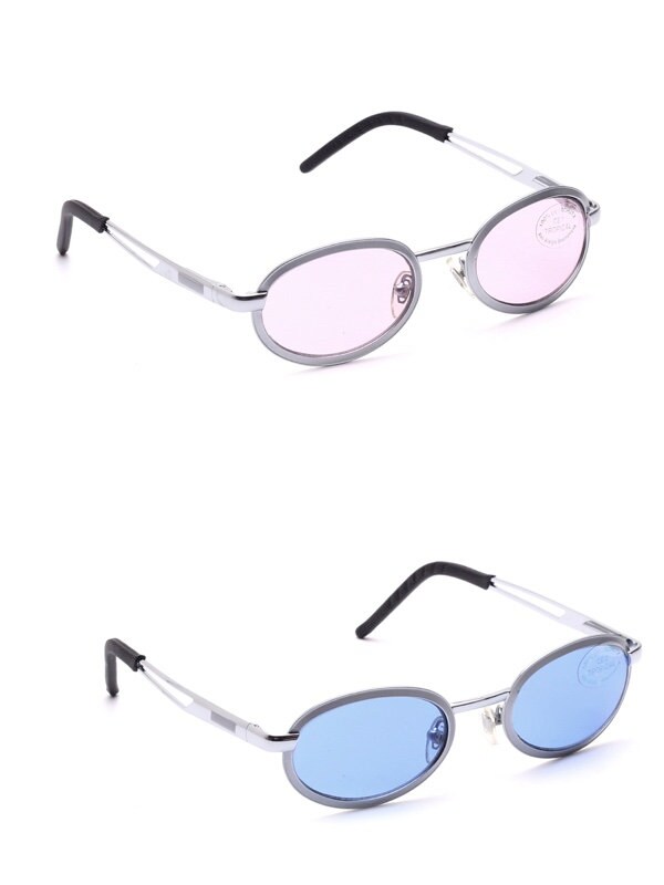 Ovale Sonnenbrille Metall Silber Blau Rosamode Stil Sommer Sonne Style Hippie Boho Design Retro Tropical Nos von Weltderbrille