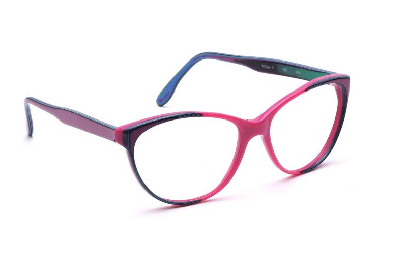 Retro Brille Cat Eye Damen Pink Blau in 54 - 20 Mm 50Er Jahre Stil Schmetterling Design Mode von Weltderbrille