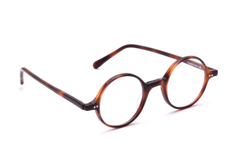 Runde Brille Acetat Braun Damen Herren 42 - 23 Mm Modern Klassiker Zeitlos Brillengestell Italy von Weltderbrille