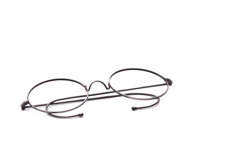 Runde Brille Fassung Metall Mod. 1700 Sattelsteg Ohne Pads Gespinstbügel Antiksilber 50mm von Weltderbrille