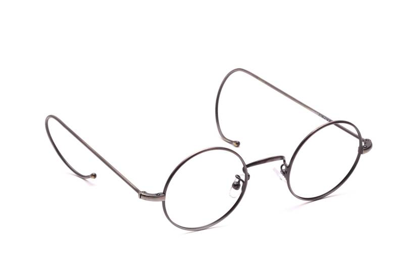 Runde Brille Unisex Antiksilber Mit Sportbügeln in 42-21mm Damen Herren Pads Klassiker Retro Made Italy Fashion Nos #it1 von Weltderbrille