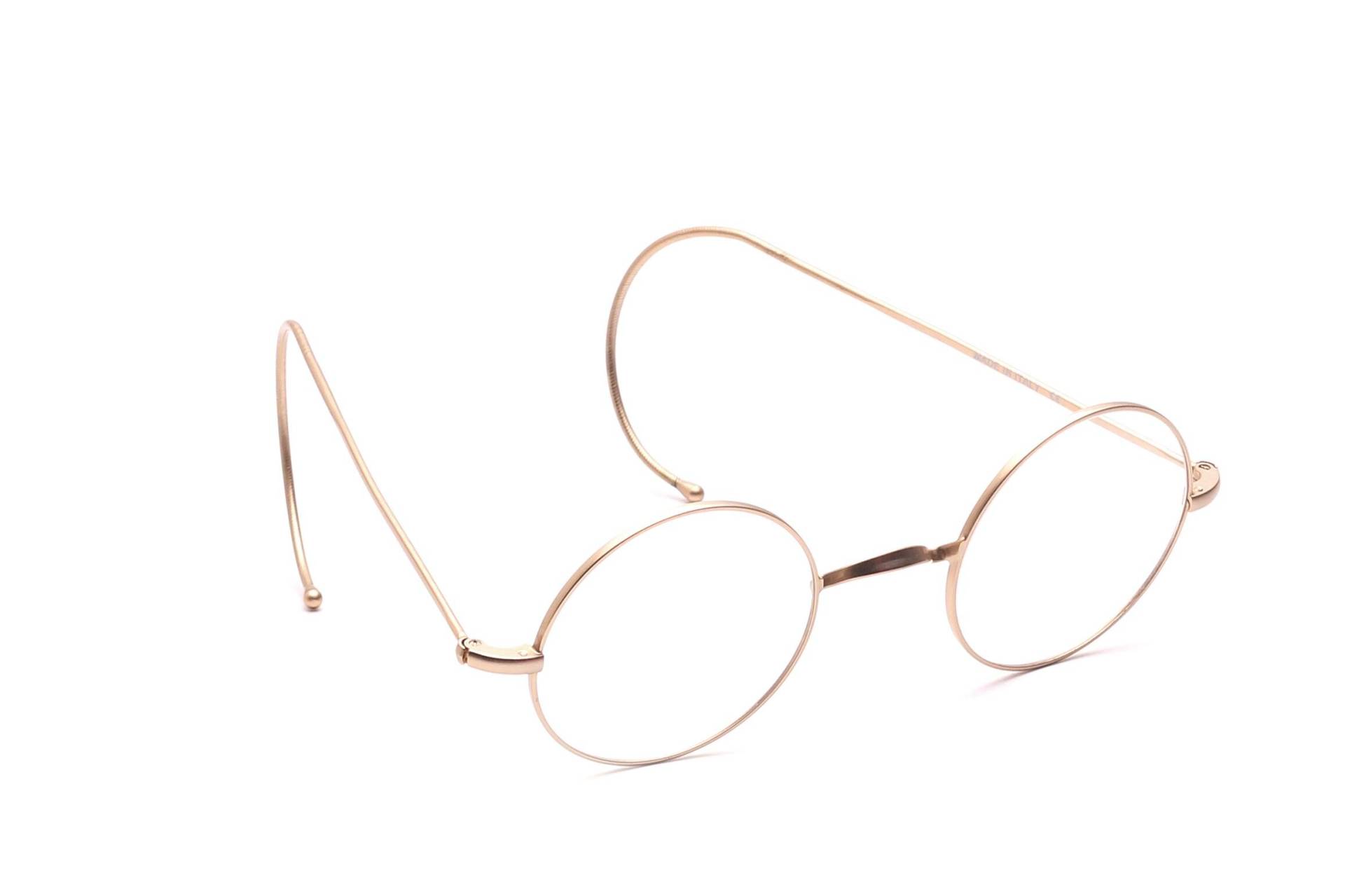 Runde Brille Unisex Gold Oder Silber Mit Sportbügeln in 42-23mm Damen Herren Ohne Pads Klassiker Retro Made Italy Fashion Nos #it1 von Weltderbrille