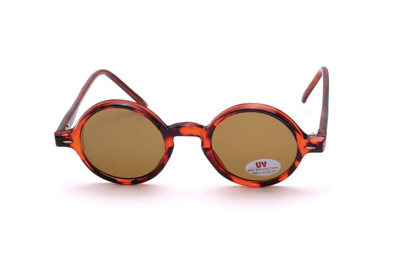 Runde Sonnenbrille Braun Kunststoff 80Er Jahre Vintage Damen Herren Unisex Mode Fashion Nos Uv-Schutz von Weltderbrille