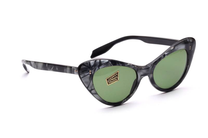 Vintage 50Er Jahre Cat Eye Damen Sonnenbrille Pearl Grey Perlgrau Pin Up Rockabilly Diva Boho Nos von Weltderbrille