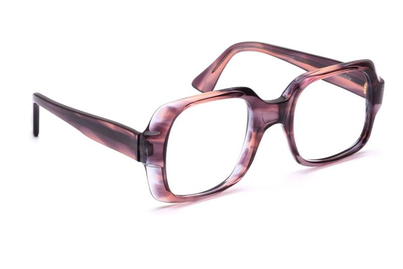 Vintage 70Er Jahre Herren Atrio Design Brille Grau Lila Translucent Mod. Camaro in 52-22mm Eckig Groß Kräftig von Weltderbrille