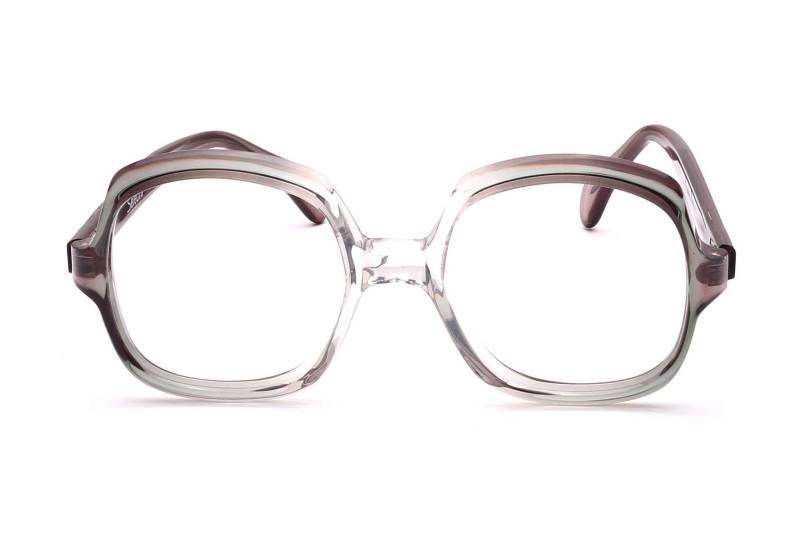 Vintage Brille Damen Selecta 80Er Jahre in 50-20 Mm Grau Kristall Handmade France Oversize Modell Gloria Grey Gradiant von Weltderbrille