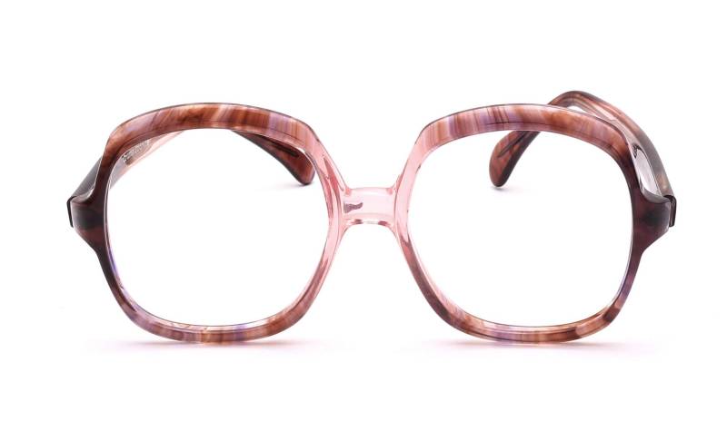 Vintage Brille Damen Selecta 80Er Jahre in 50-20 Mm Luzentes Braun Pink Handmade France Oversize Modell Gloria Feather von Weltderbrille