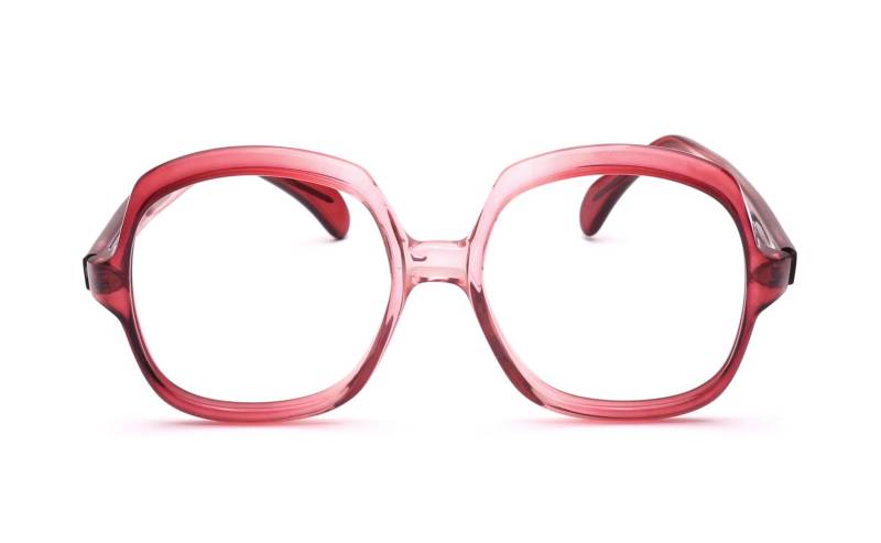 Vintage Brille Damen Selecta 80Er Jahre in 50-20 Mm Rot Kristall Handmade France Oversize Modell Gloria Red Gradiant von Weltderbrille