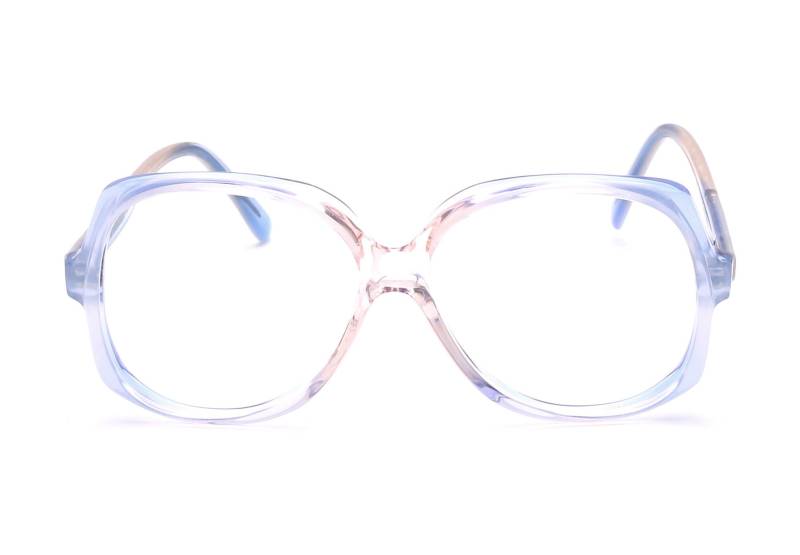 Vintage Brille Damen Selecta 80Er Jahre in 54-17 Mm Blau Kristall Handmade France Oversize Modell Symphony Blue Fade Away von Weltderbrille