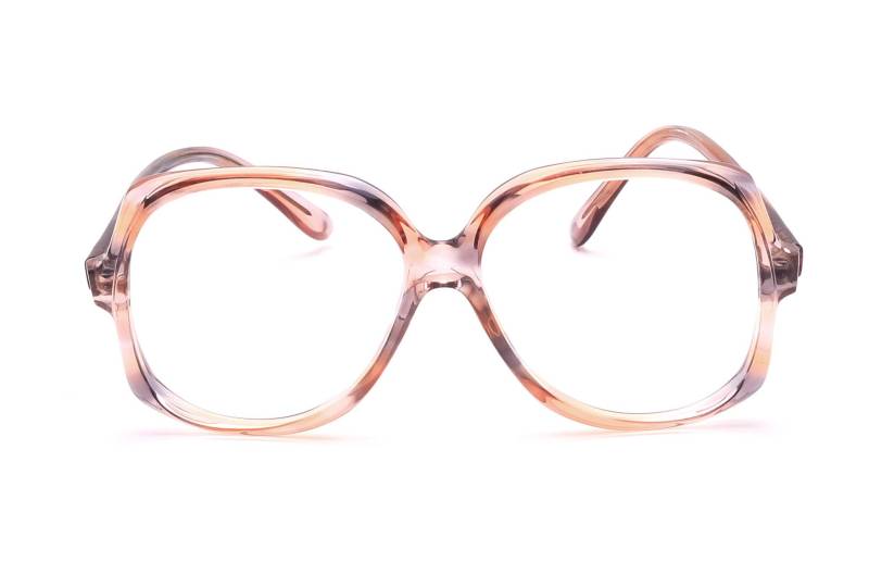 Vintage Brille Damen Selecta 80Er Jahre in 54-17 Mm Rosa Orange Grau Handmade France Oversize Modell Symphony Pink Amber von Weltderbrille