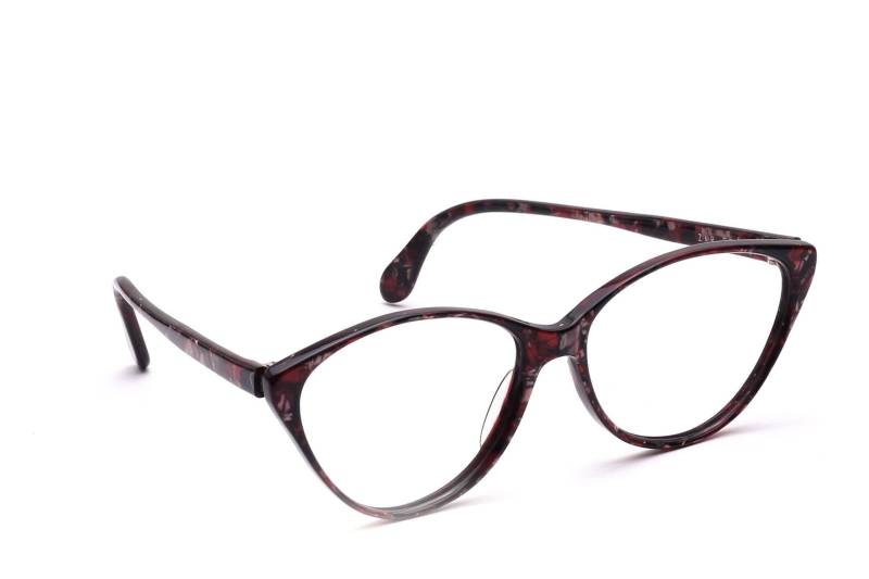 Vintage Cat Eye Damen Brille Fassung Zar Design Mod. 140 90Er Jahre Acetat Bunt 56-16 Schwarz Rot Oder Grün Lila Marmoriert #10/24 Nos von Weltderbrille
