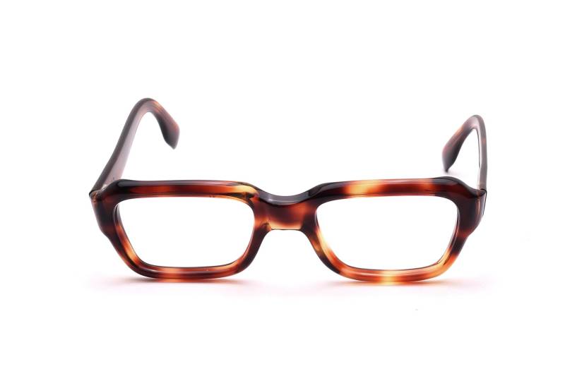 Vintage Herren Brille 60Erjahre Fassung Brillen Acetat in Demie Amber Braun Frankreich 48-22mm 48-20mm 50-22mm Mod. Pilot von Weltderbrille