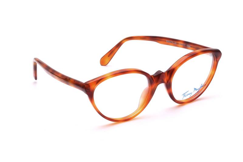 Vintage Thierry Mugler Brille Fassung Cat Eye Damen Havanna Braun 52-17mm Mod. Bastille von Weltderbrille