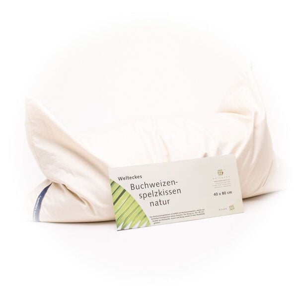 Weltecke Bio Buchweizenspelz-Kissen, natur 40x80 von Weltecke