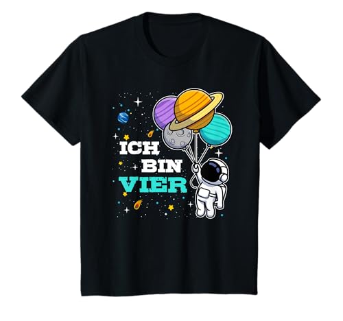 4. Geburtstag Jungen Astronaut Weltraum ich bin Vier 4 Jahre T-Shirt 4. Geburtstag Jungen Astronaut Weltraum ich bin Vier 4 Jahre T-Shirt von Weltraum kindergeburtstag Raumfahrer Raumschiff