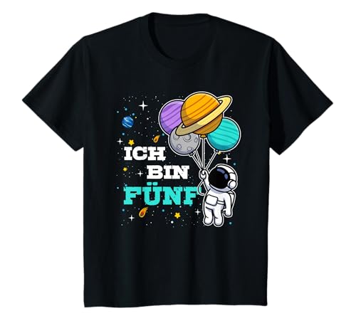 5. Geburtstag Astronaut Planeten Jungen ich bin Schon 5 T-Shirt 5. Geburtstag Astronaut Planeten Jungen ich bin Schon 5 T-Shirt von Weltraum kindergeburtstag Raumfahrer Raumschiff