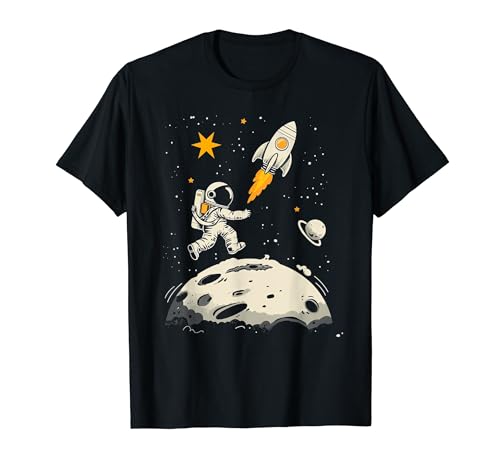 Weltraum Rakete und Astronaut Raumschiff Kinder T-Shirt von Weltraum und kosmische Sterne Outfits für Kinder