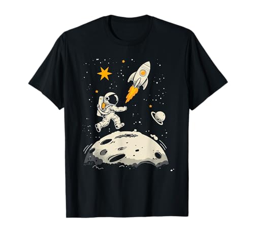 Weltraum Rakete und Astronaut Raumschiff Kinder T-Shirt Weltraum Rakete und Astronaut Raumschiff Kinder T-Shirt von Weltraum und kosmische Sterne Outfits für Kinder