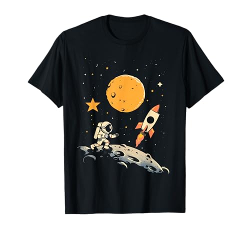 Weltraum Rakete und Astronaut Raumschiff Kinder T-Shirt Weltraum Rakete und Astronaut Raumschiff Kinder T-Shirt von Weltraum und kosmische Sterne Outfits für Kinder